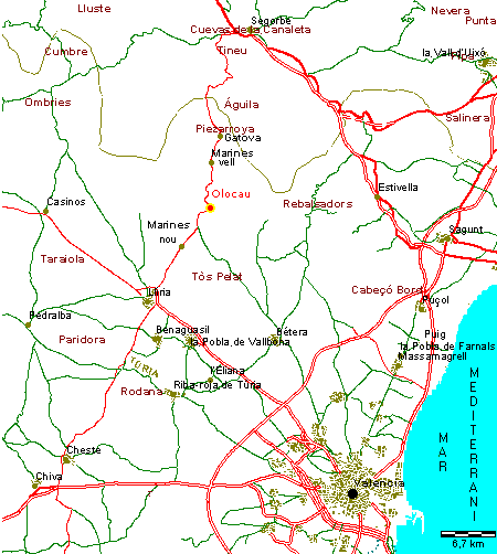 mapa d'olocau